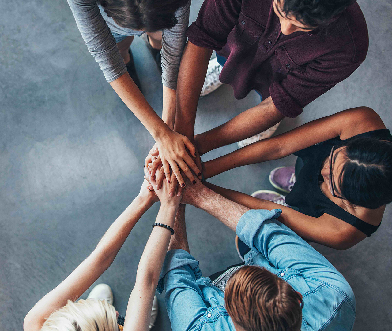 Group holding hands