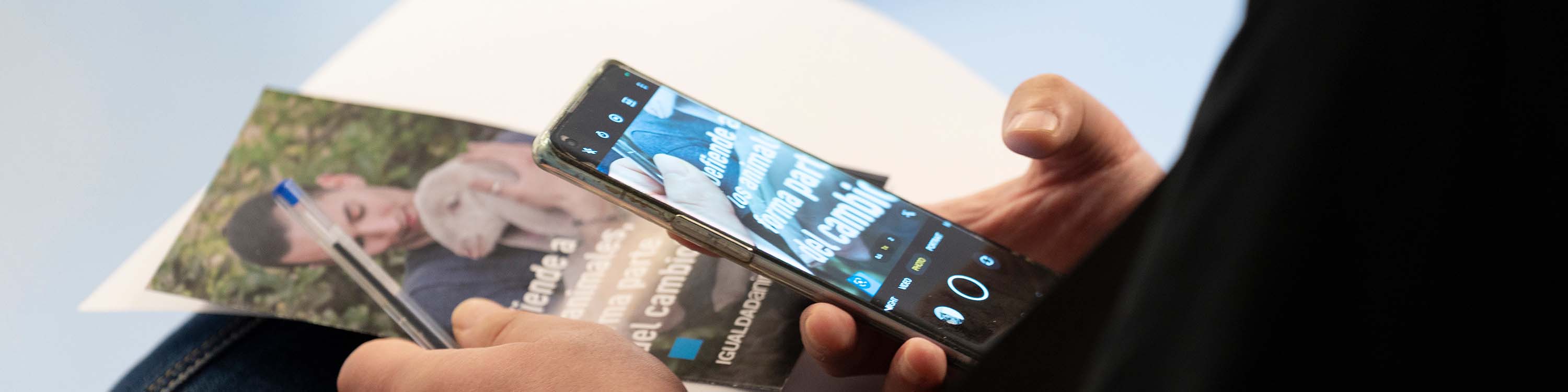 Volunteer participating in digital activism