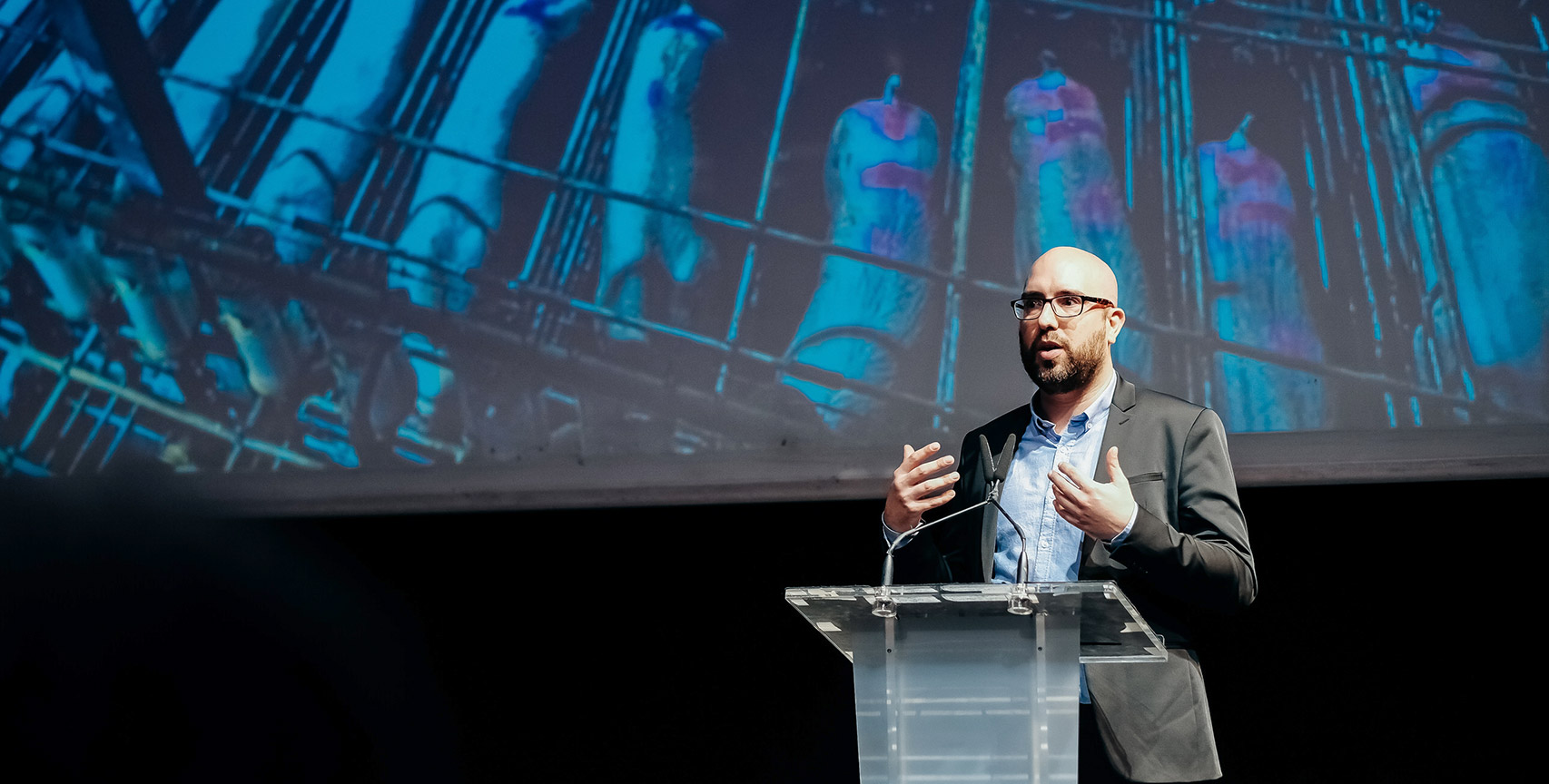 Javier Moreno during a talk