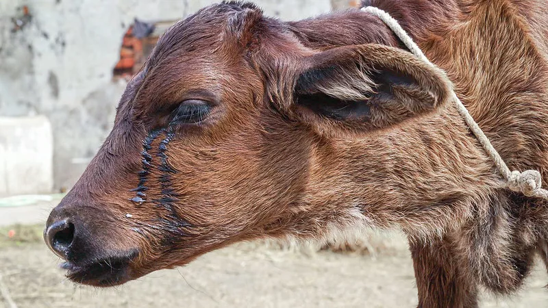 Baby buffalo crying