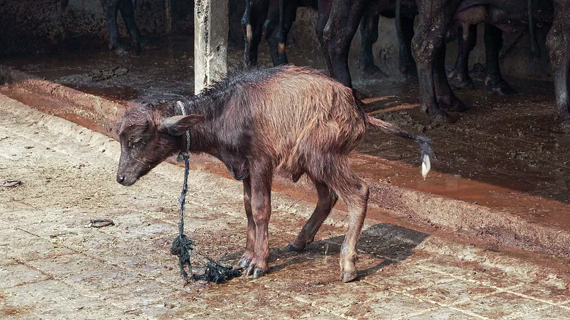 Baby buffalo starved to death
